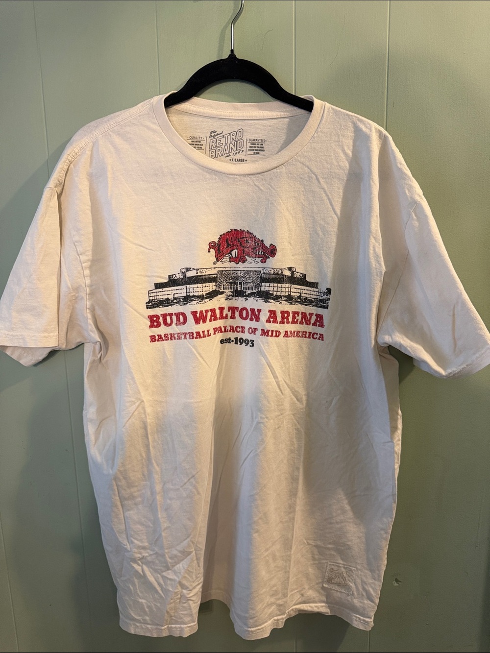 Arkansas Razorbacks Basketball Bud Walton Arena Graphic Tee - White